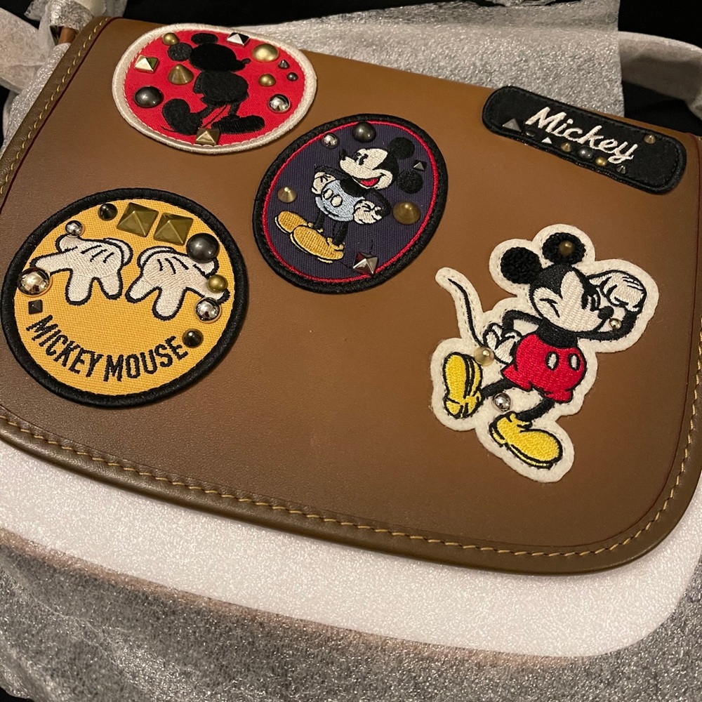 NWT Coach Disney Mickey Patricia Saddle Bag